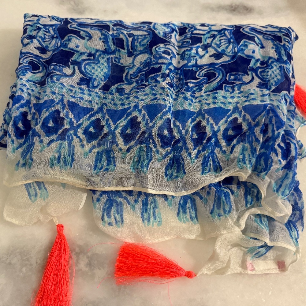 Lilly Pulitzer Square Tassel Scarf